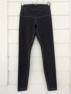 Lululemon Wunder Under Pant Roll Down Diamond Jacquard Space Dye Black Nightfall